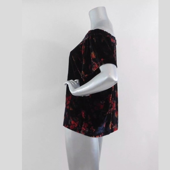 Ann Taylor Loft Floral Velvet Off Shoulder Top - Picture 5 of 6